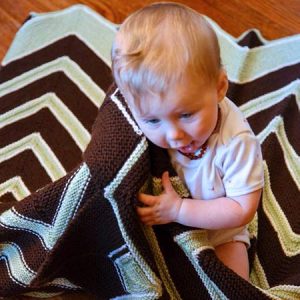 Chocolate Mint Retro Baby / Toddler Blanket
