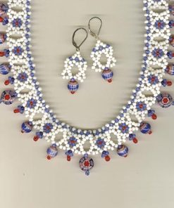 Millefiori Mosaic Collar & Earrings detail
