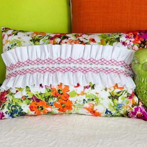 A Bed of Roses Smocked Cushion Top