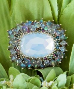 White Opal Spring Brooch detail