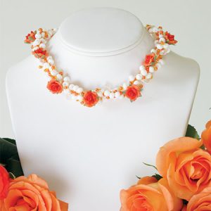 Orange Blossom Crocheted Necklace