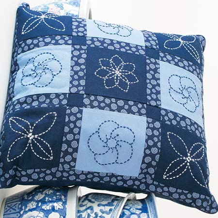 True Blue in Sashiko Pillow