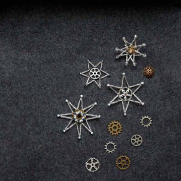 Beaded Snowflake Brooches
