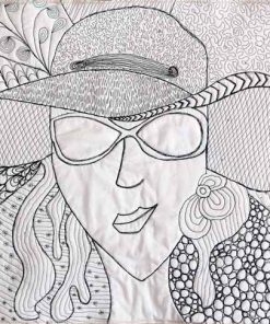 Quilted Zentangle Self Portrait