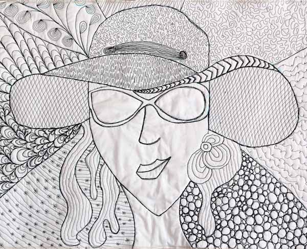 Quilted Zentangle Self Portrait