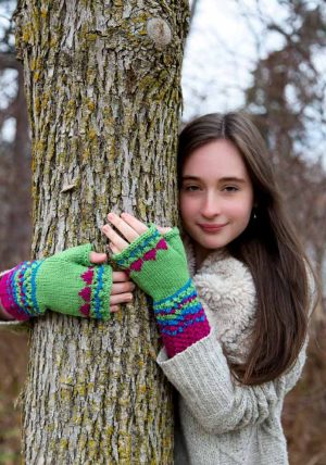 Lovebirds Fingerless Gloves