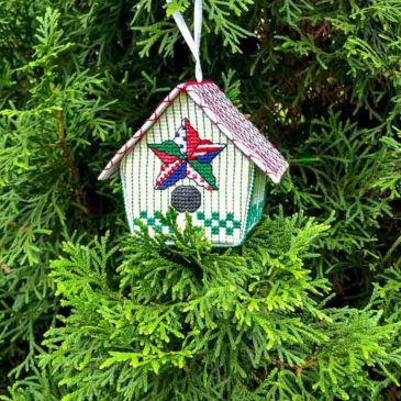 Quilted Birdhouse Ornament