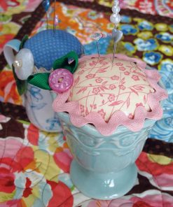 Repurposed Pottery Pin Cushions