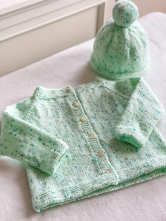 How sweet it is baby cardigan and hat set