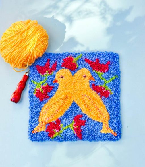 A Rug Hooked Tile