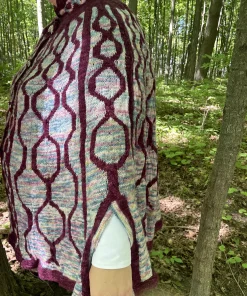 Alternative view of Twists of Fate Colourwork Knit Cape
