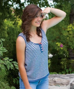 Alternative view of Ahoy Matee! Striped Summer Top